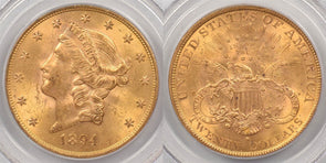 1894--S $20, Double Eagle Gold old holder undergraded PCGS MS63 PC1478