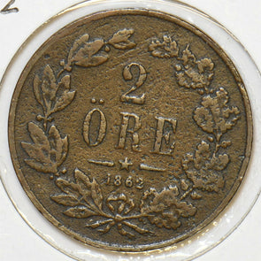 Sweden 1862 2 Ore 240450 combine shipping