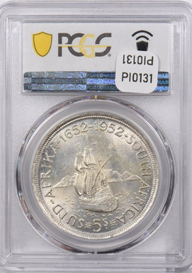 South Africa 1952 5 Shillings PCGS MS 64 300th Anni. funding of Capetown PI0131