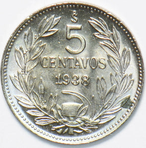 Chile 1938 5 Centavos Vulture animal 192235 combine shipping