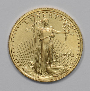 2004 $5 1/10oz Gold Eagle GEM Bu GL0307