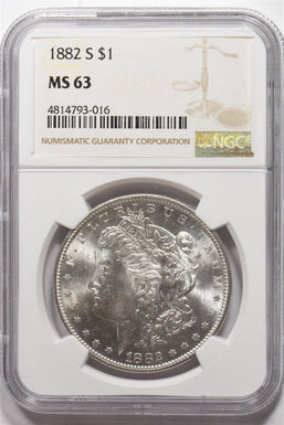1882-S Morgan Dollar Silver NGC MS63 NG1813
