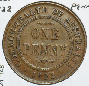 Australia 1922 Penny 241148 combine shipping