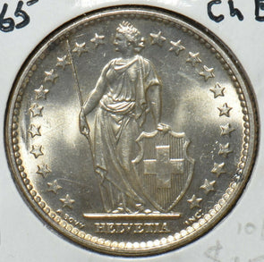 Switzerland 1965 2 Francs Ch BU 295489 combine shipping