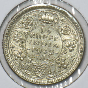 British India 1942 1/4 Rupee 295531 combine shipping