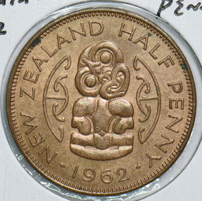 New Zealand 1962 1/2 Penny 198907 combine shipping