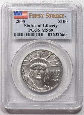 2005 Platinum Eagle $100 liberty first strike APtW oz PCGS MS69 PC1609