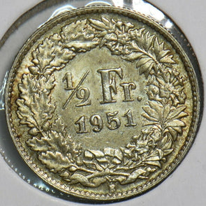 Switzerland 1951 1/2 Franc 298043 combine shipping