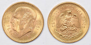 Mexico 1959 10 Pesos gold CH BU+ 0.2411oz AGW GL0252 combine shipping
