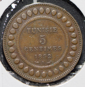 Tunisia 1892 AH 1309 5 Centimes  191304 combine shipping