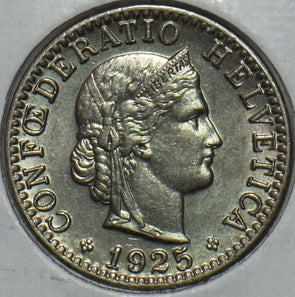 Switzerland 1925 20 Rappen UNC 297484 combine shipping