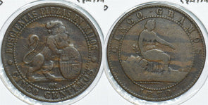 Spain 1870 5 Centimos 153868 combine shipping