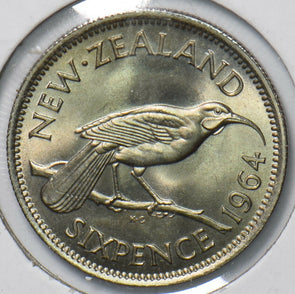 New Zealand 1964 6 Pence Huia bird animal 294658 combine shipping