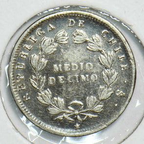 Chile 1855 1/2 Decimo Condor animal C0423 combine shipping