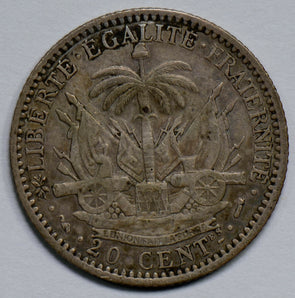 H0060 Haiti 1882  20 Centimes silver   combine shipping
