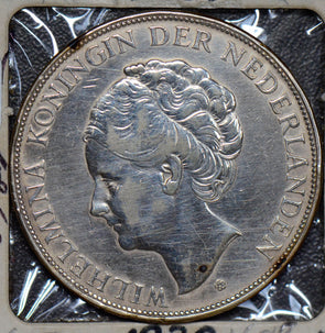 Netherlands 1932 2 1/2 Gulden silver  190471 combine shipping
