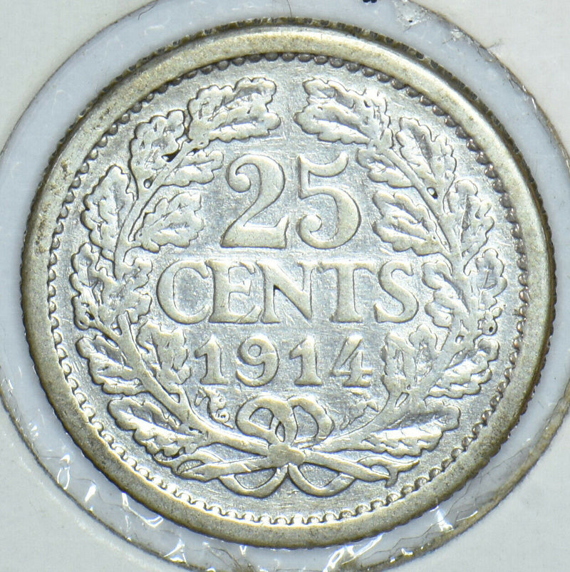 Netherlands 1914 25 Cents 291433 combine shipping