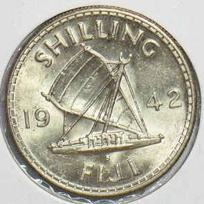 Fiji 1942 S Shilling 298136 combine shipping