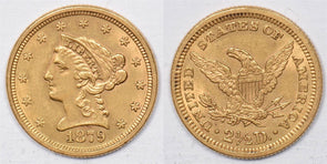 1879 $2.5 gold BU Liberty Head Quarter Eagle GL0253 combine shipping