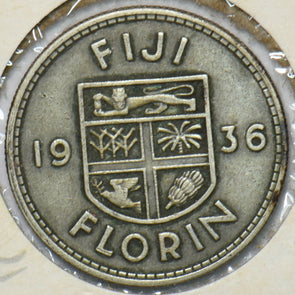 Fiji 1936 Florin 151188 combine shipping