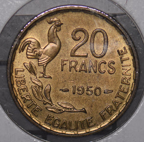 France 1950 20 Francs Rooster animal  900461 combine shipping