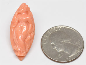 Coral Carved Figurine 3g Size 1 1/4" x 1"