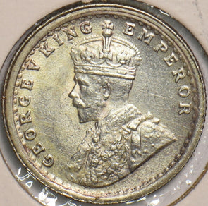 British India 1911 1/4 Rupee Cleaned I0538 combine shipping