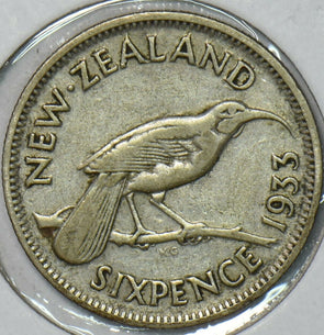 New Zealand 1933 6 Pence Huia Bird animal 196469 combine shipping