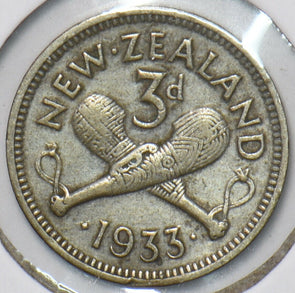 New Zealand 1933 3 Pence 151405 combine shipping