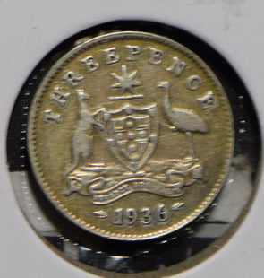 Australia 1936 3 Pence Kangaroo animal Emu  901244 combine shipping