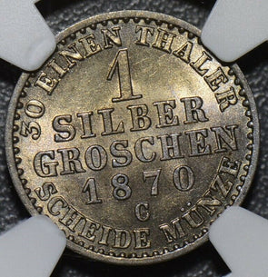 NG0103 Germany Prussia 1870 Groschen NGC MS 64 combine shipping
