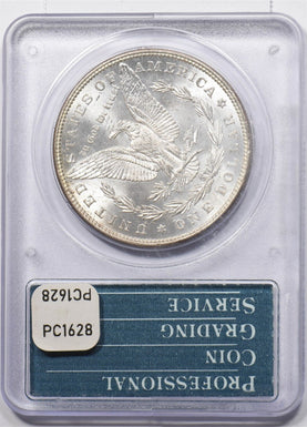 1886 Morgan Dollar Silver rattler holder PCGS MS62 PC1643