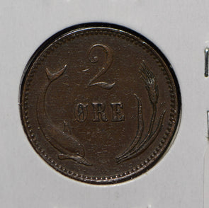 Denmark 1902 2 Ore Porpoise animal  901392 combine shipping