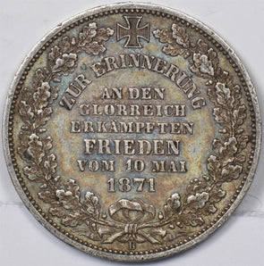 German States 1871 B Thaler Bremen. Victory over France. Au GE0166 combine shipp