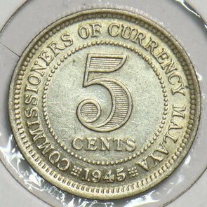 Malaya 1945 5 Cents 153306 combine shipping