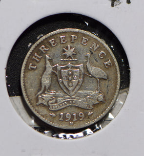 Australia 1919 3 Pence Kangaroo animal Emu  901226 combine shipping