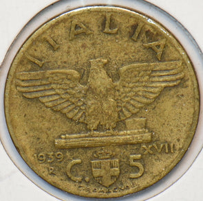 Italy 1939 R 5 Centesimi Eagle animal 151293 combine shipping