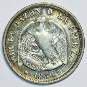 Chile 1866 20 Centavos Condoranimal 240931 combine shipping