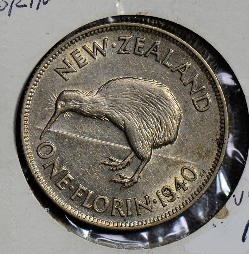 New Zealand 1940 Florin silver  N0112 combine shipping