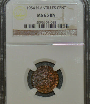 NG0040 1954 North Antilles Cent NGC MS 65BN