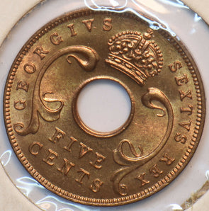 East Africa 1952 Y-33 5 Cents 193513 combine shipping