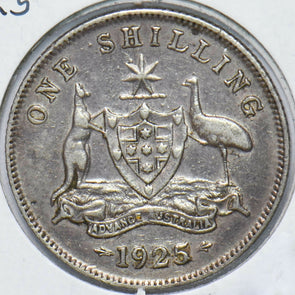 Australia 1925 Georgivs V Shilling Kangaroo animal Ostrich Austraila Coat of Ar