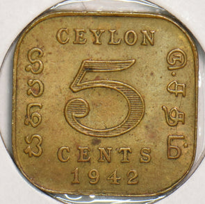 Ceylon 1942 5 Cents 199079 combine shipping