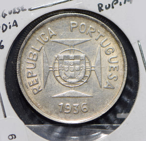 Portuguese India 1936 1/2 Rupia  292179 combine shipping