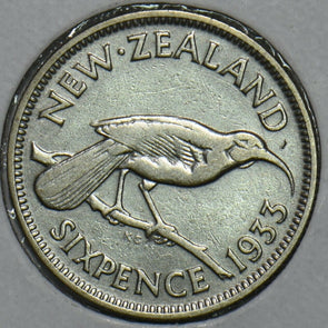 New Zealand 1933 6 Pence Huia Bird animal 152610 combine shipping