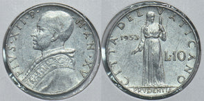Vatican 1953 10 Lire 198654 combine shipping