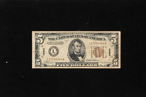 US 1934 A $5 VG-F Federal Reserve Notes hawaii overprint RC0687 combine shipping