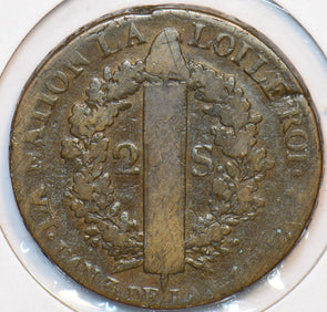 France 1791 2 Soles 195433 combine shipping