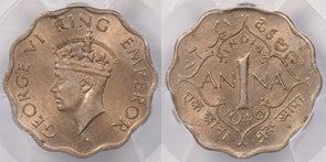 India British 1946 C Anna PCGS MS 63 SW-9.182 Prid-969 PI0096 combine shipping