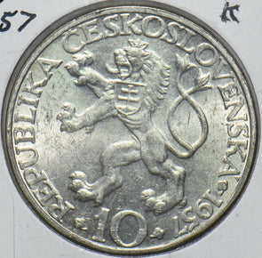 Czechoslovakia 1957 10 Korun Lion animal Technical College 240247 combine shippi